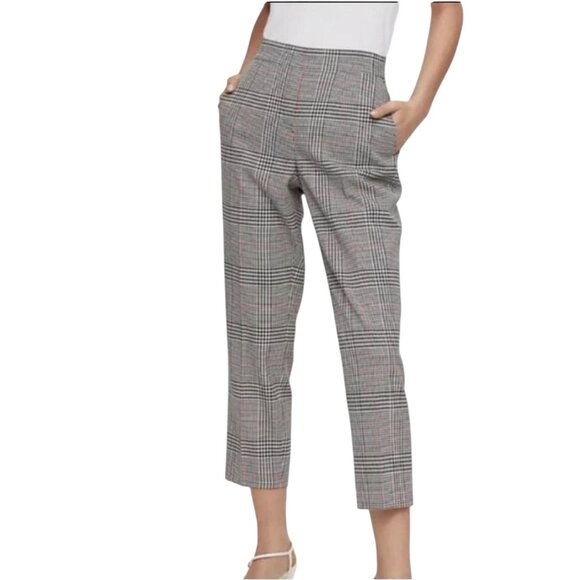Aritzia Babaton Conan Pants Cropped GlenCheck High Rise Pull On Plaid - Picture 3 of 10